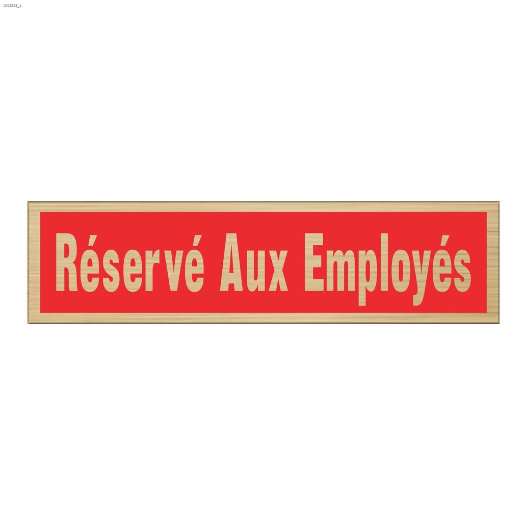 2" x 8" Black & Red/Nickel Réservé Aux Self-Adhesive Sign