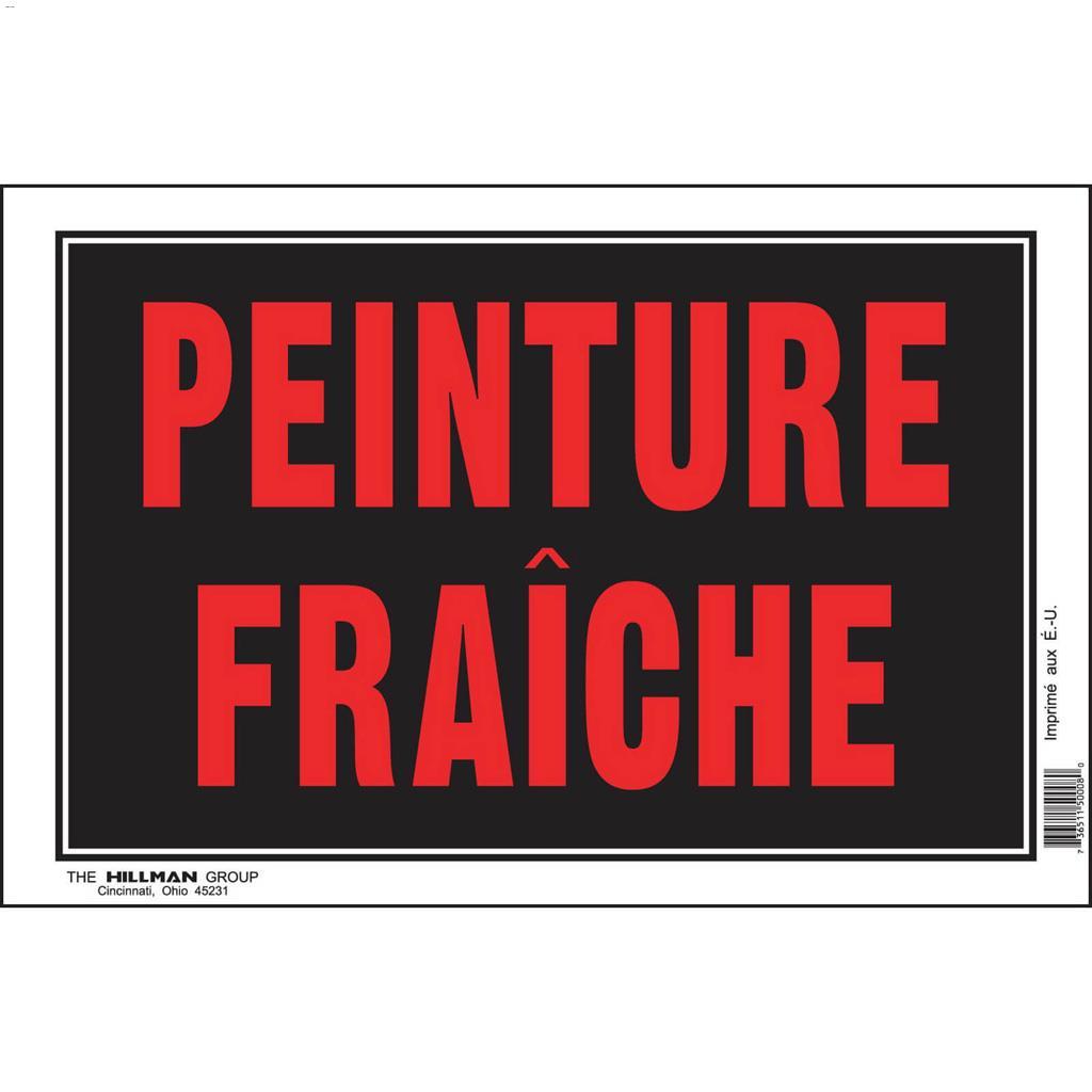 8" x 12" Fluorescent Red On Black Peinture Fraîche Sign