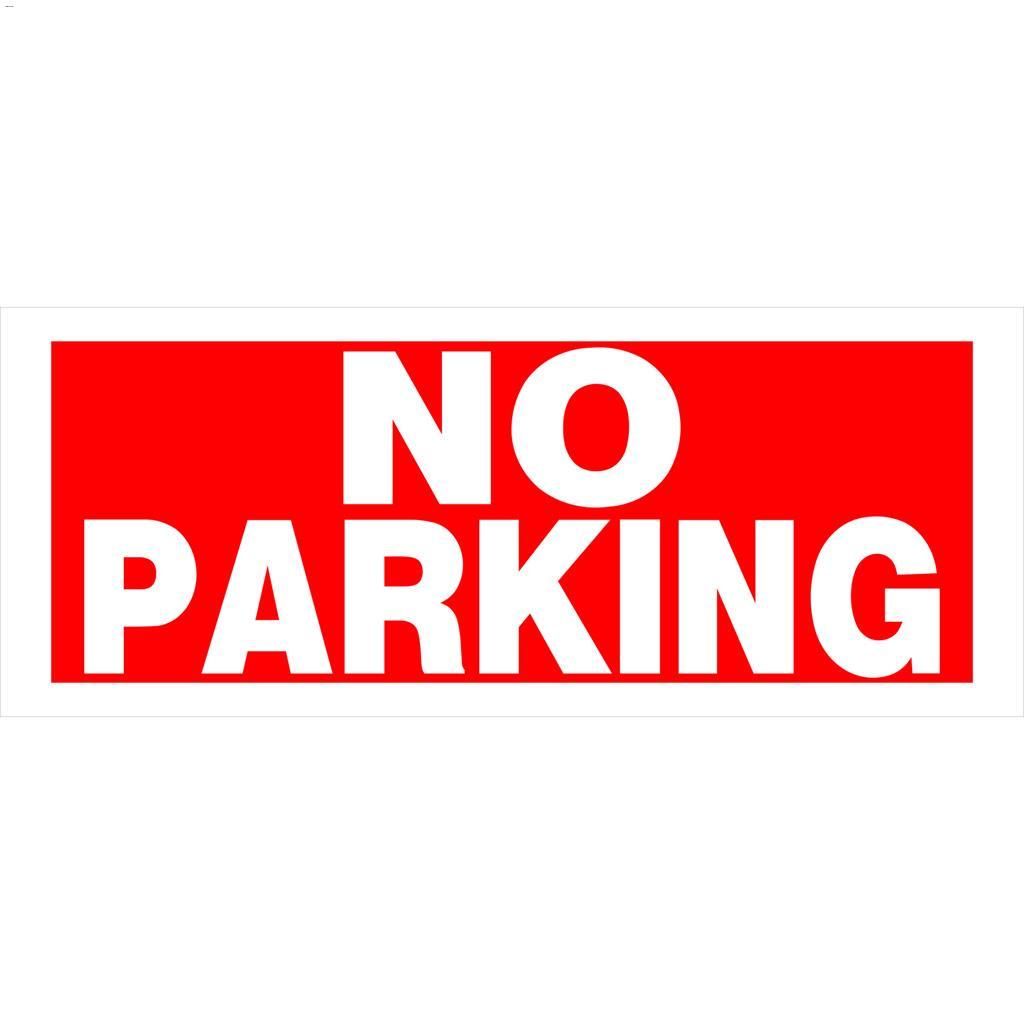 6" x 15" White On Red No Parking Heavy Duty Sign