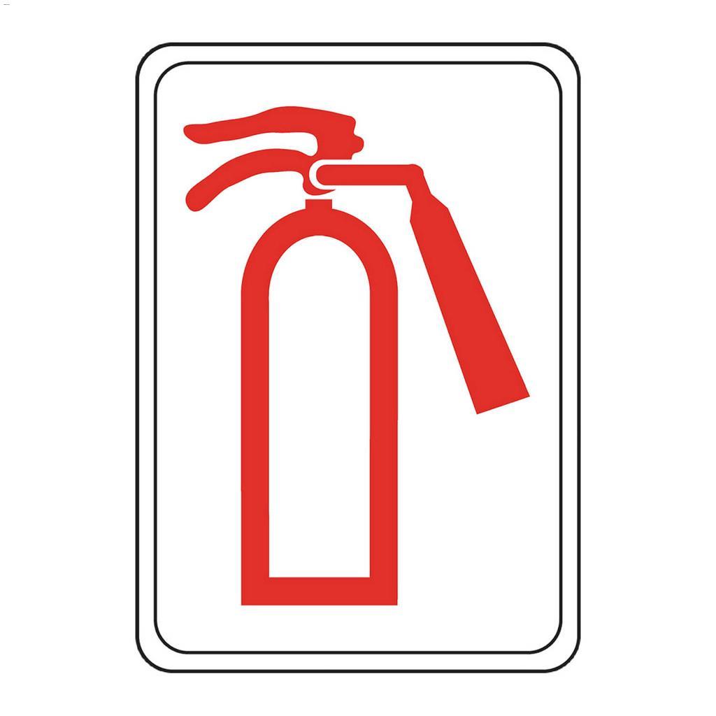 5" x 7" Red On White Fire Extinguisher Symbol Impact Sign