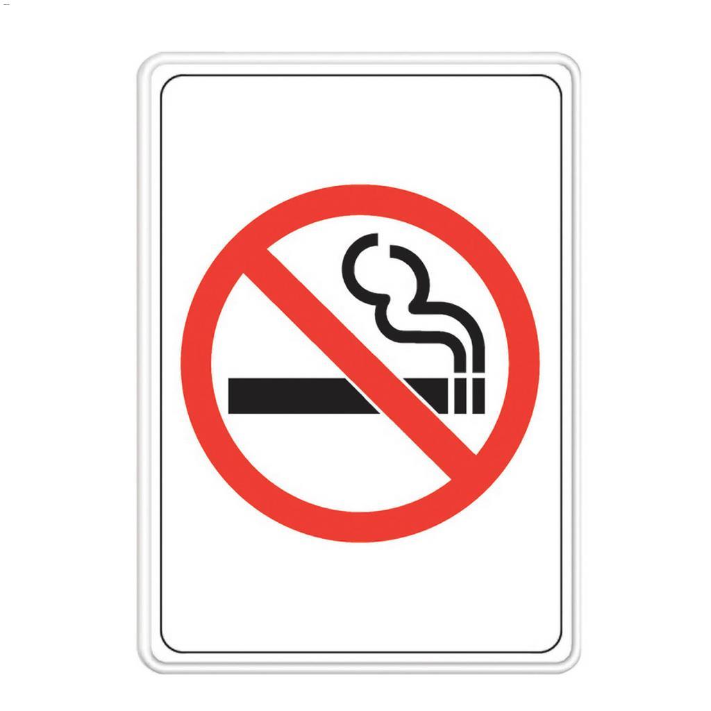 5" x 7" Black & Red On White No Smoking Visual Impact Sign