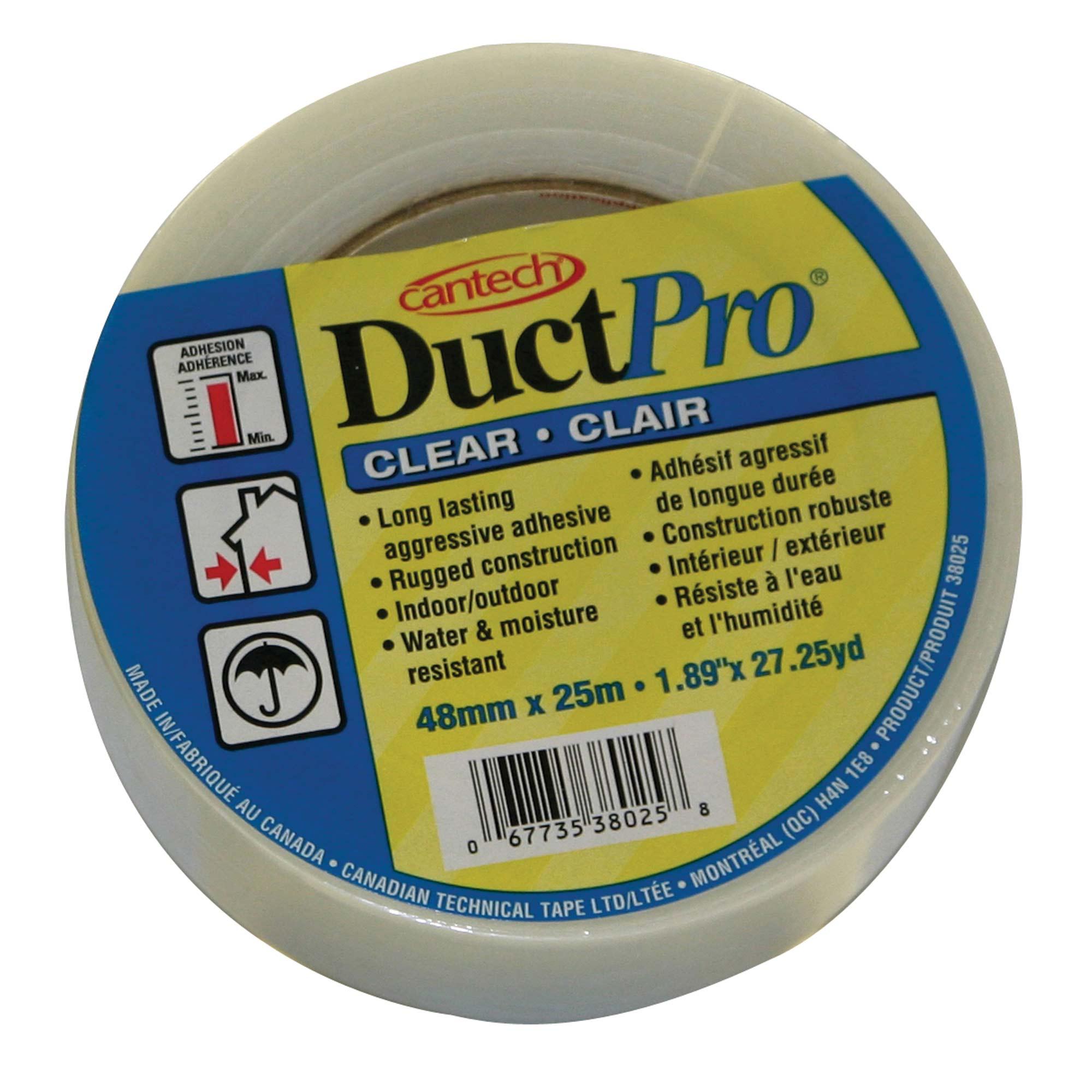 Ductpro48 mm x 25 m Clear Cloth & Poly Coated Duct Tape
