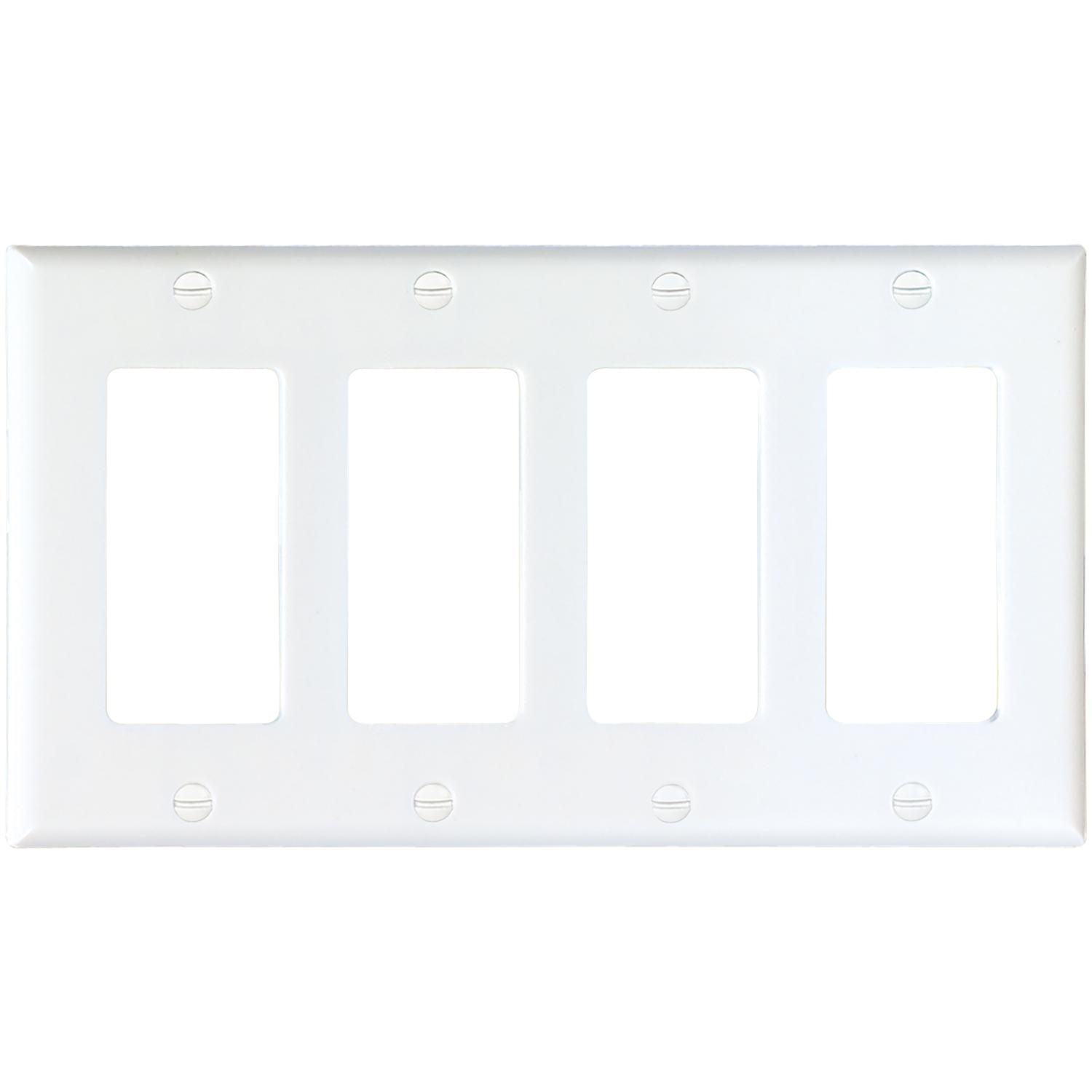 White Thermoset (4) GFCI Decorator Wallplate