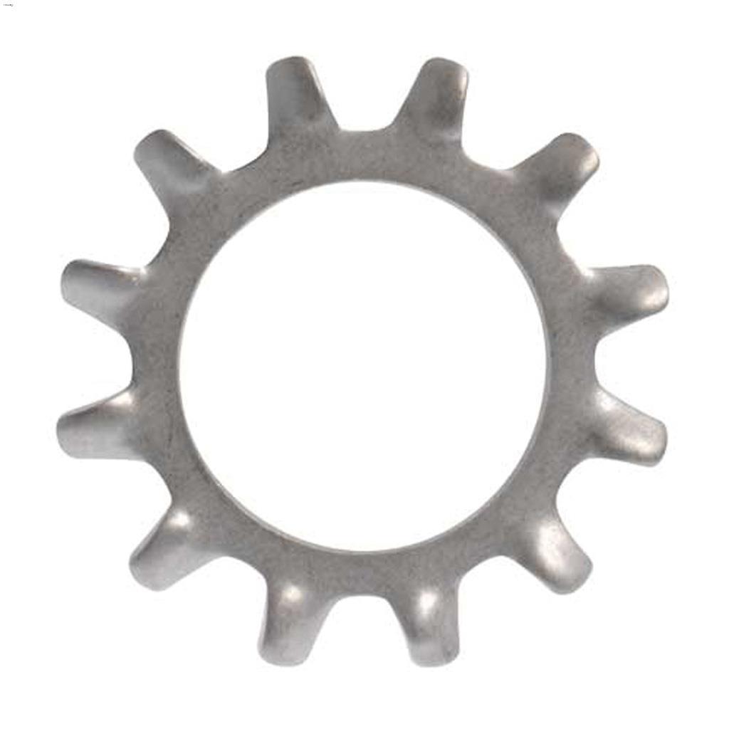 #6 Zinc Plated Steel External Tooth Lock Washer-4/Pack
