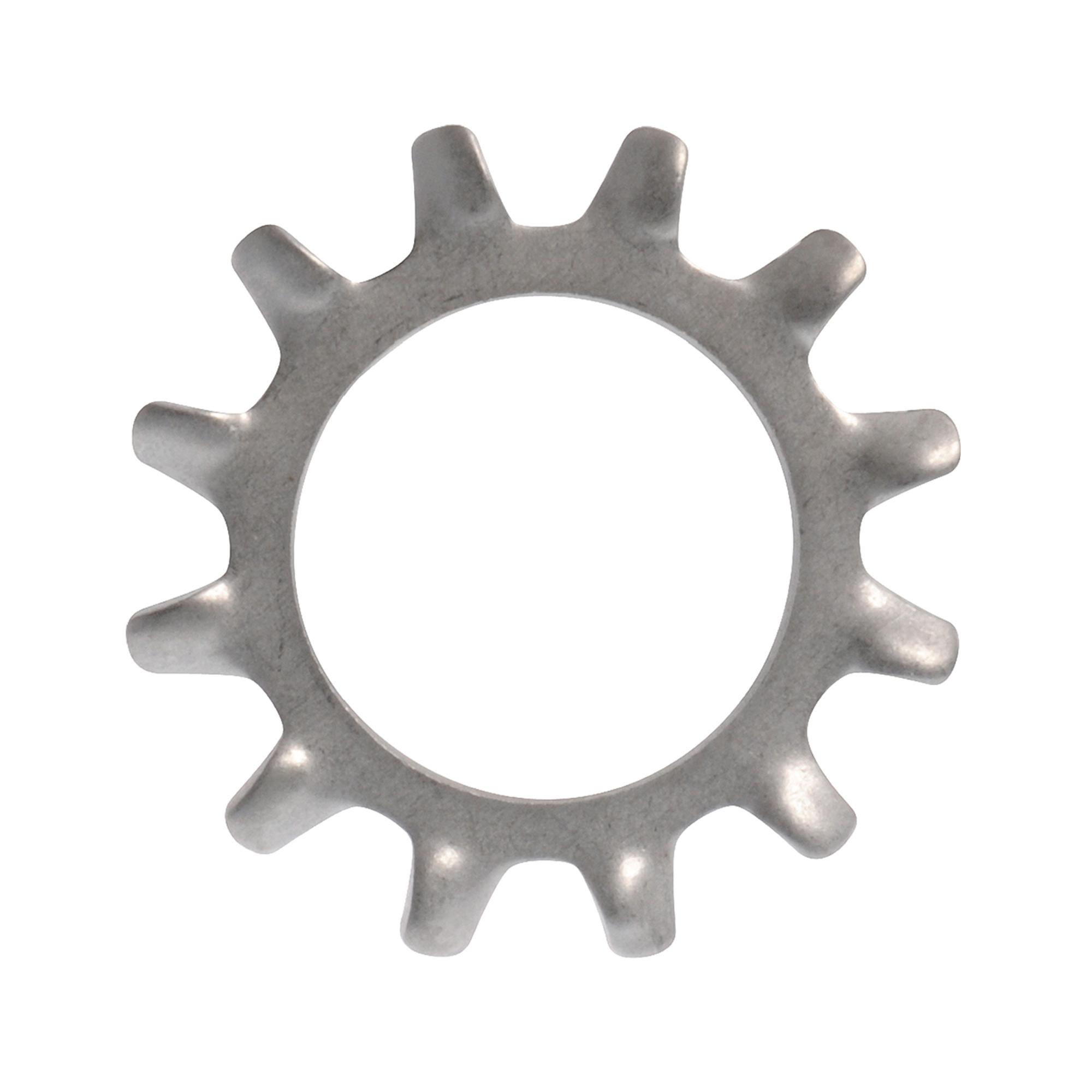 #8 Zinc Plated Steel External Tooth Lock Washer-4/Pack
