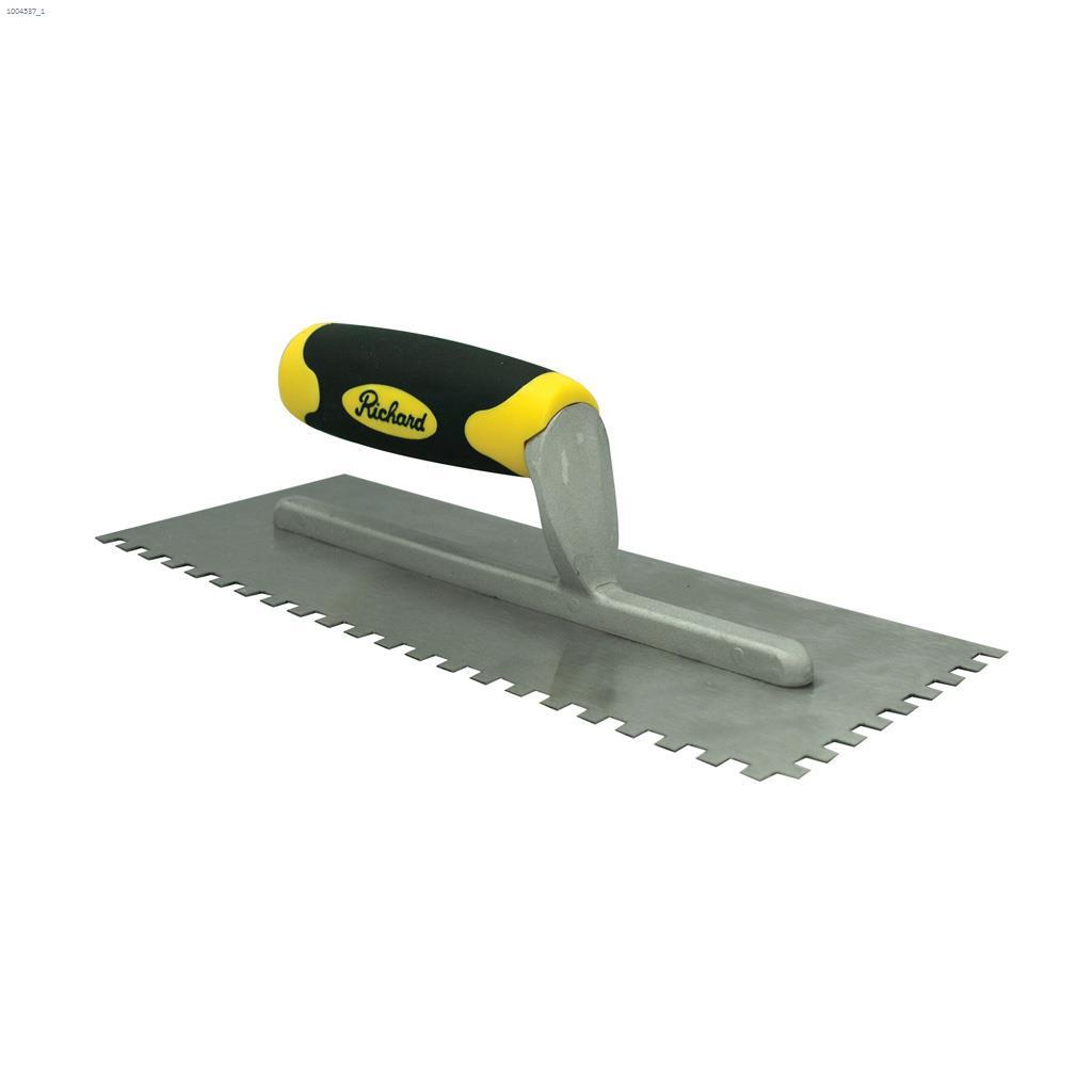 11" x 4-1/2" Hardened Steel Square Notch Adhesive Trowel