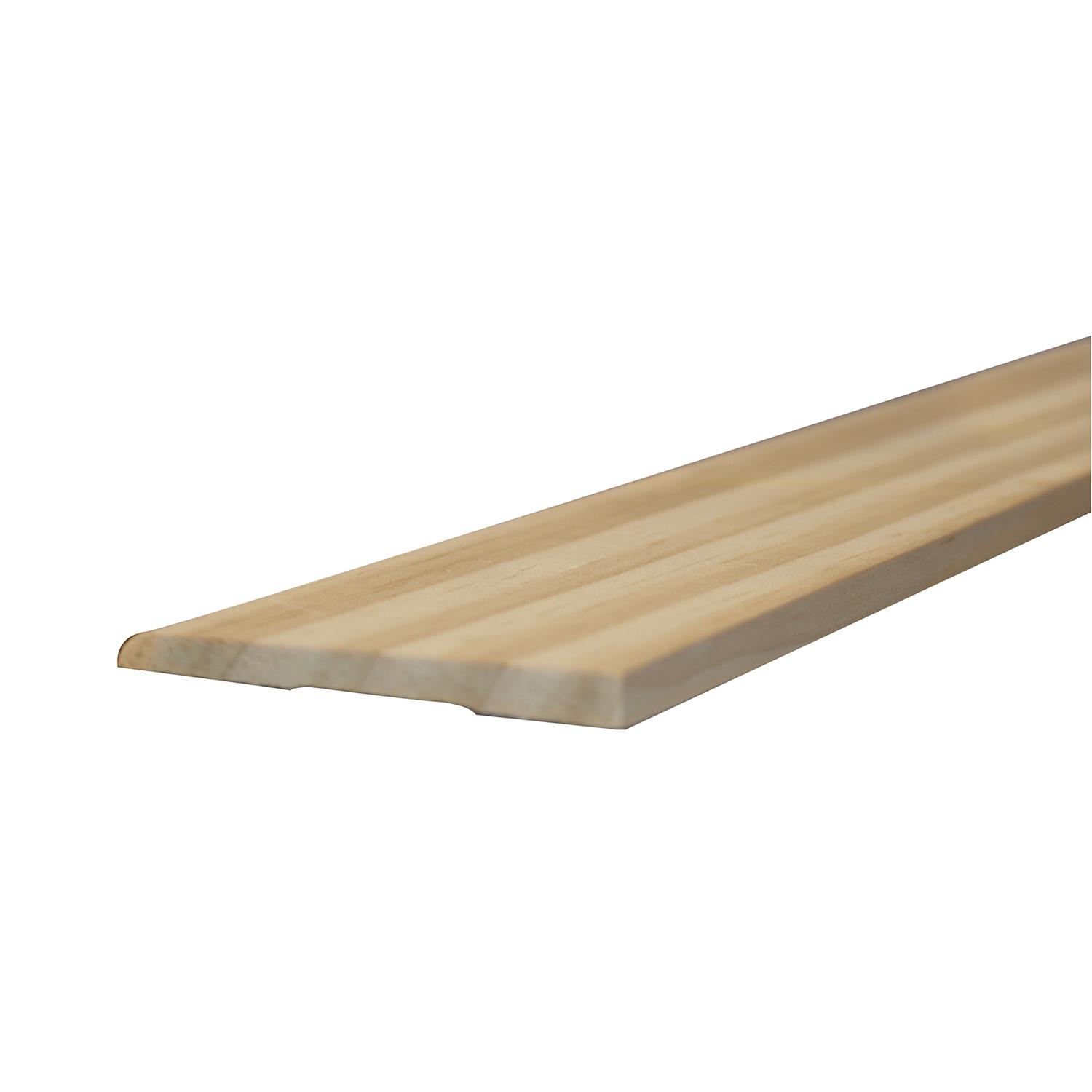 3-1/8" x 5/16" x 8' Clear Pine Bevel Baseboard Moulding