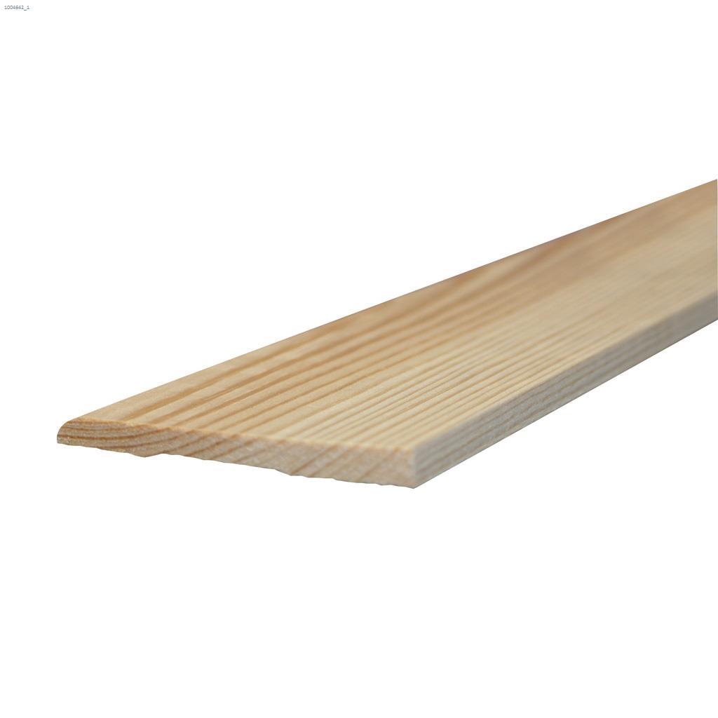 3-1/8" x 5/16" x 8' Pine Bevel Baseboard Moulding