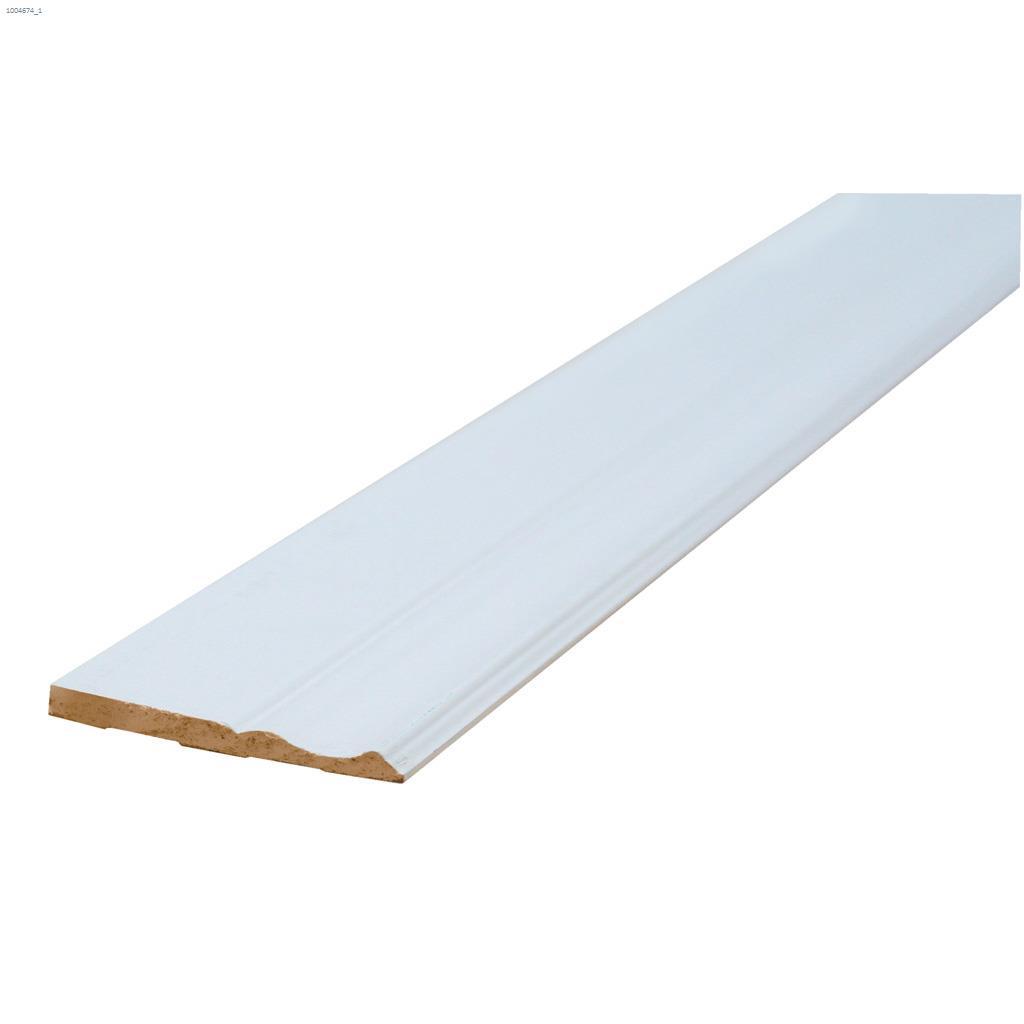 4-1/8" x 3/8" x 8' Primed Pine Colonial Baseboard Moulding