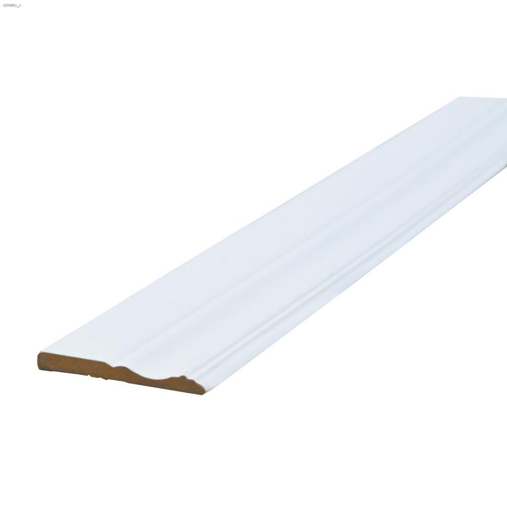 3-7/8" x 3/8" x 14' Primed MDF Colonial Baseboard Moulding