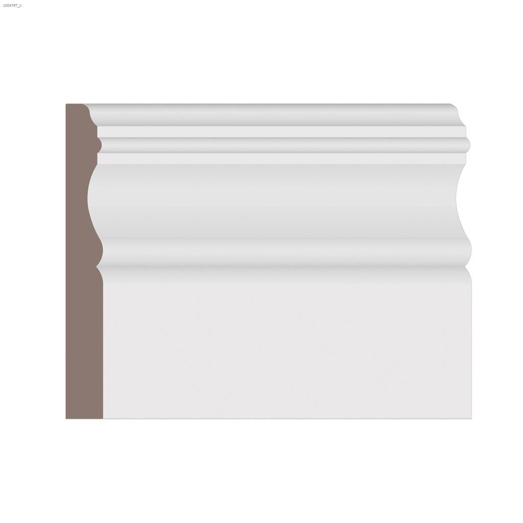 4-1/8" x 1/2" x 14' Primed MDF Colonial Baseboard Moulding