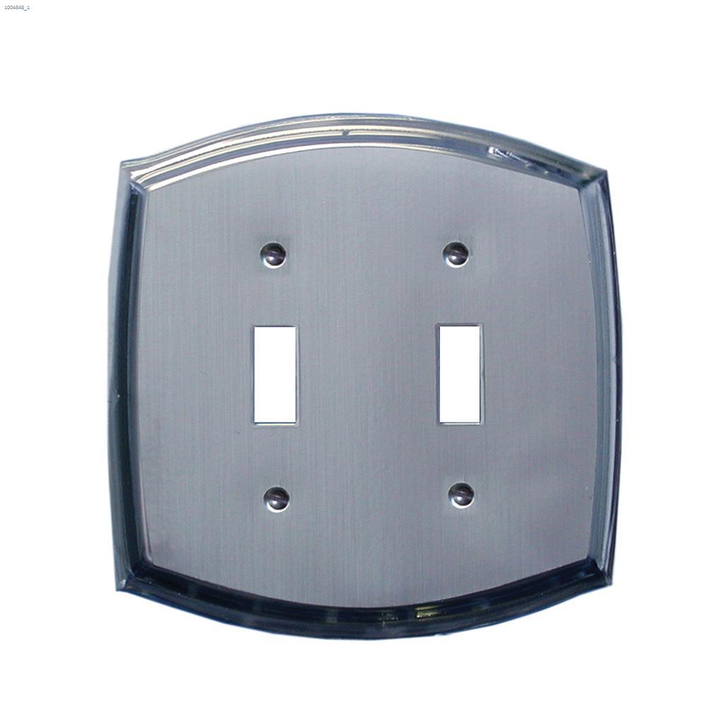 Chrome Etched Steel Double Toggle Colonial Wallplate
