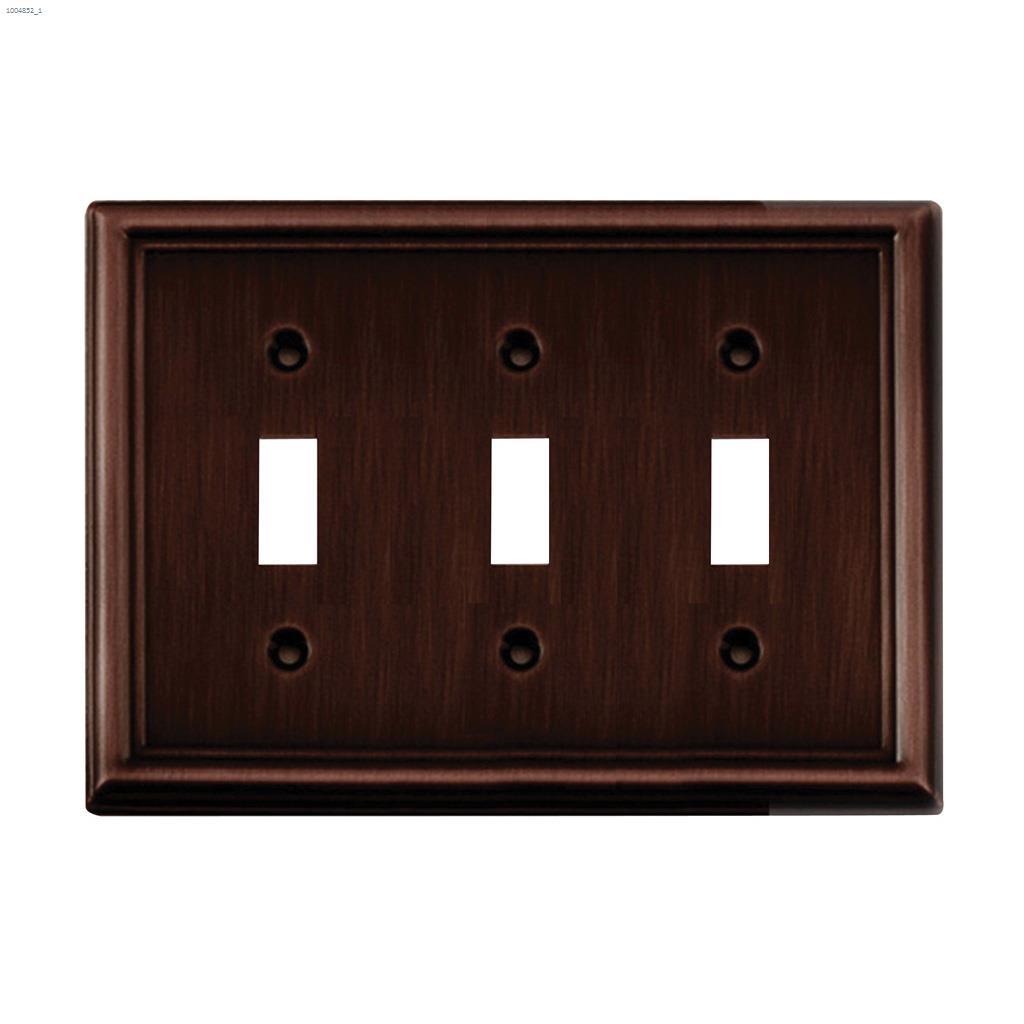 Dark Oil Rubbed Bronze Metal Triple Toggle Wallplate