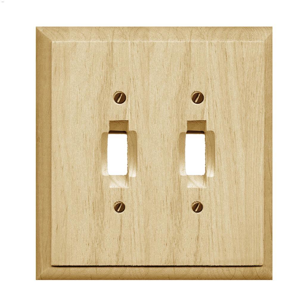 Unfinished Wood Double Toggle Wallplate