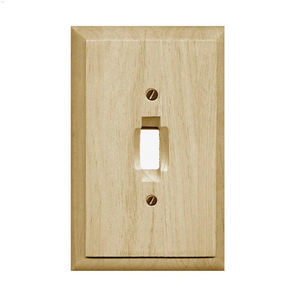 Unfinished Wood Toggle Wallplate