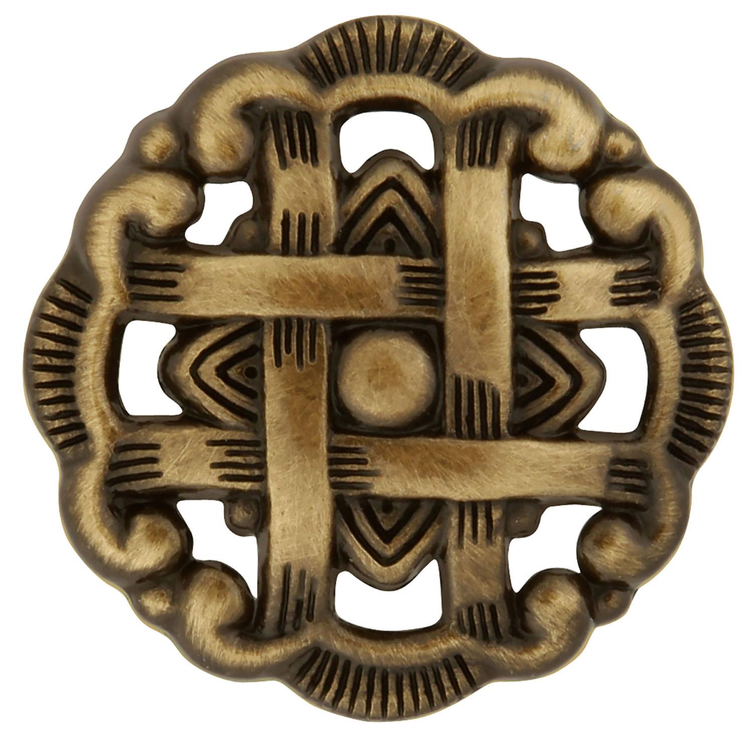 1-1/2" Bouton de porte Cavalier en laiton antique