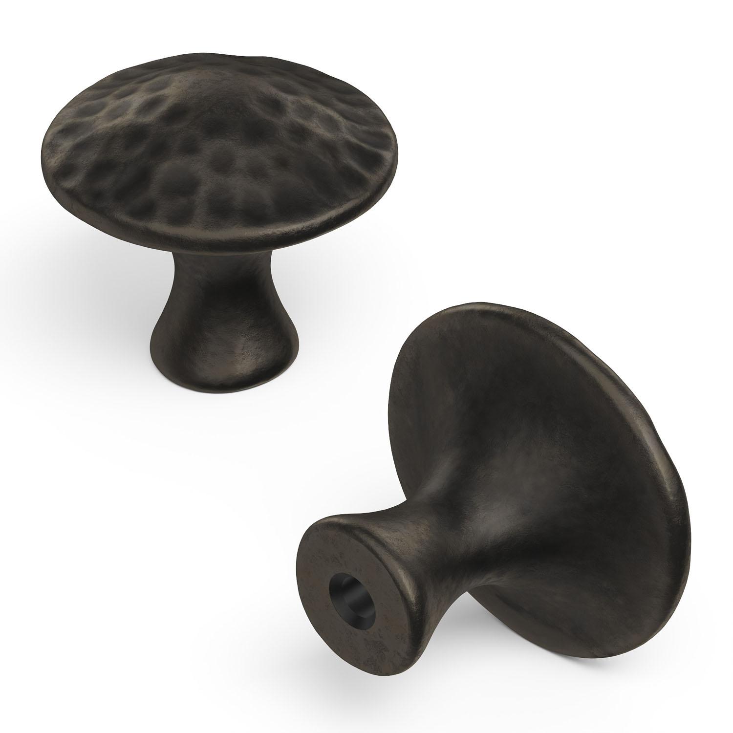 1-1/4" Black Iron Craftsman Round Door Knob