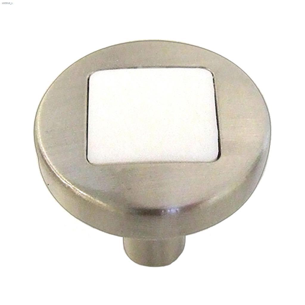 1" Satin Nickel With White Matte Loft Door Knob