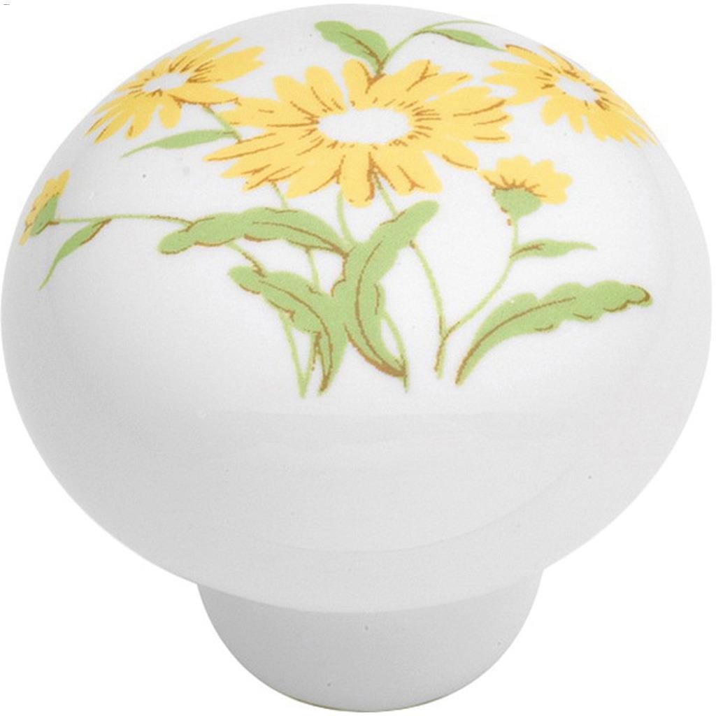 1-3/8" Yellow Flower English Cozy Door Knob