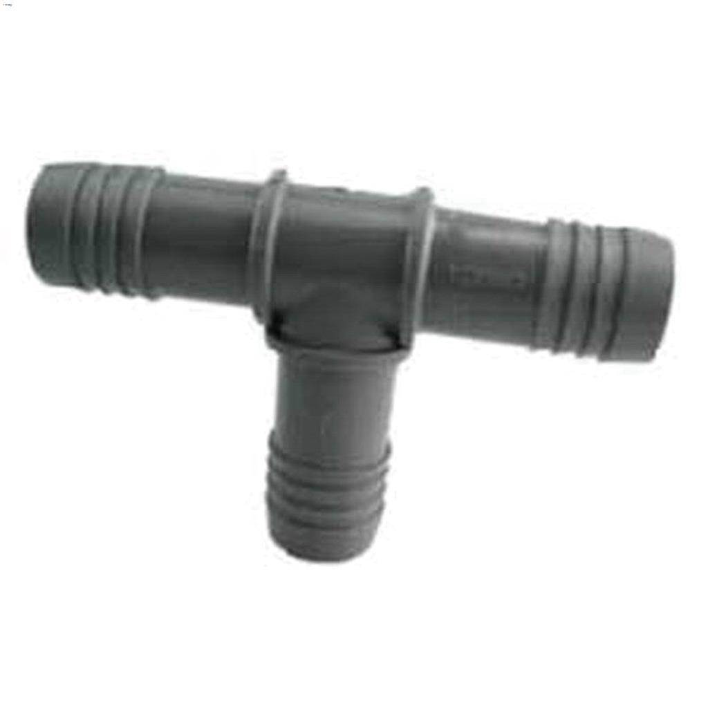 1/2" Bout d'insertion de té de tuyau en plastique gris