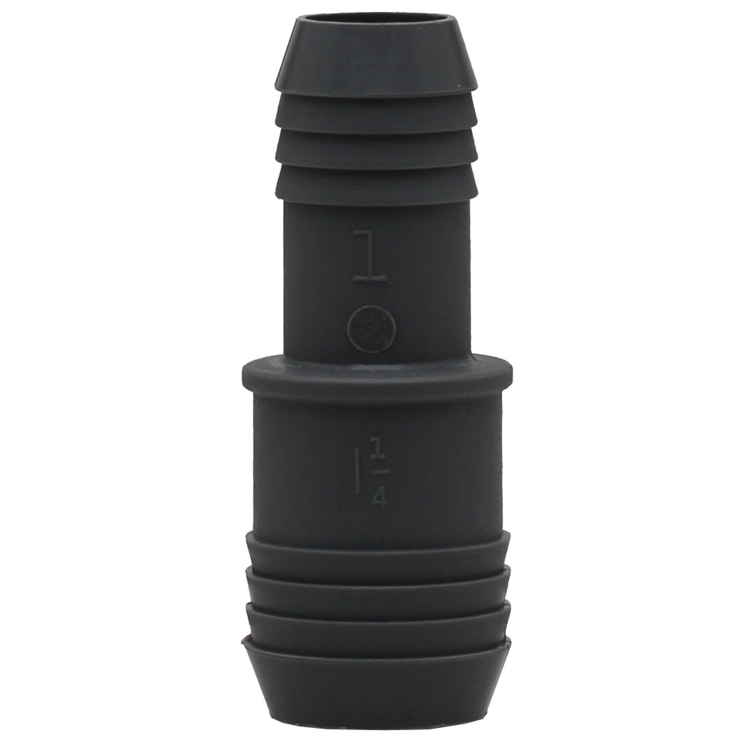 1-1/4" x 1" Gray Polyethylene Hose Reducing Coupling