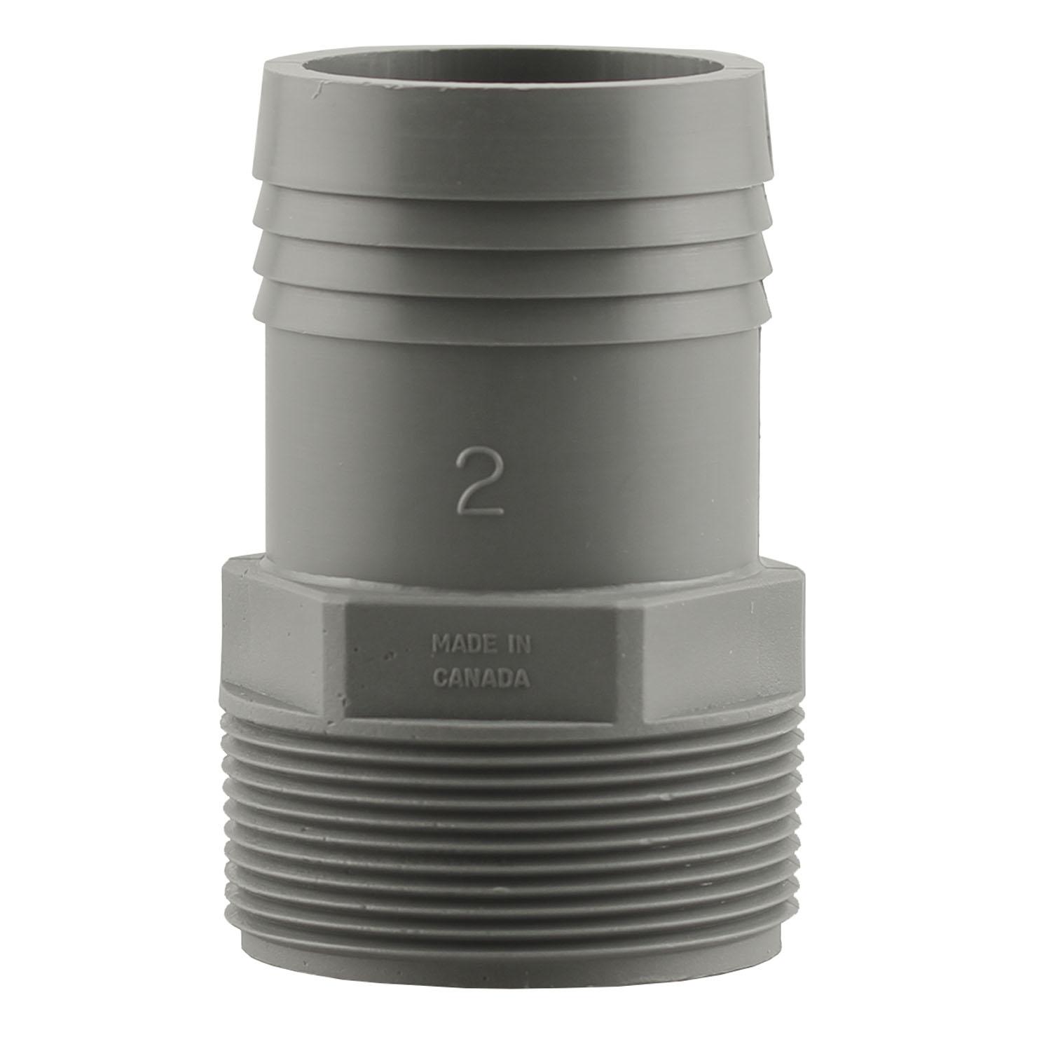 2" Insert x MPT Gray Polyethylene Pipe Adapter