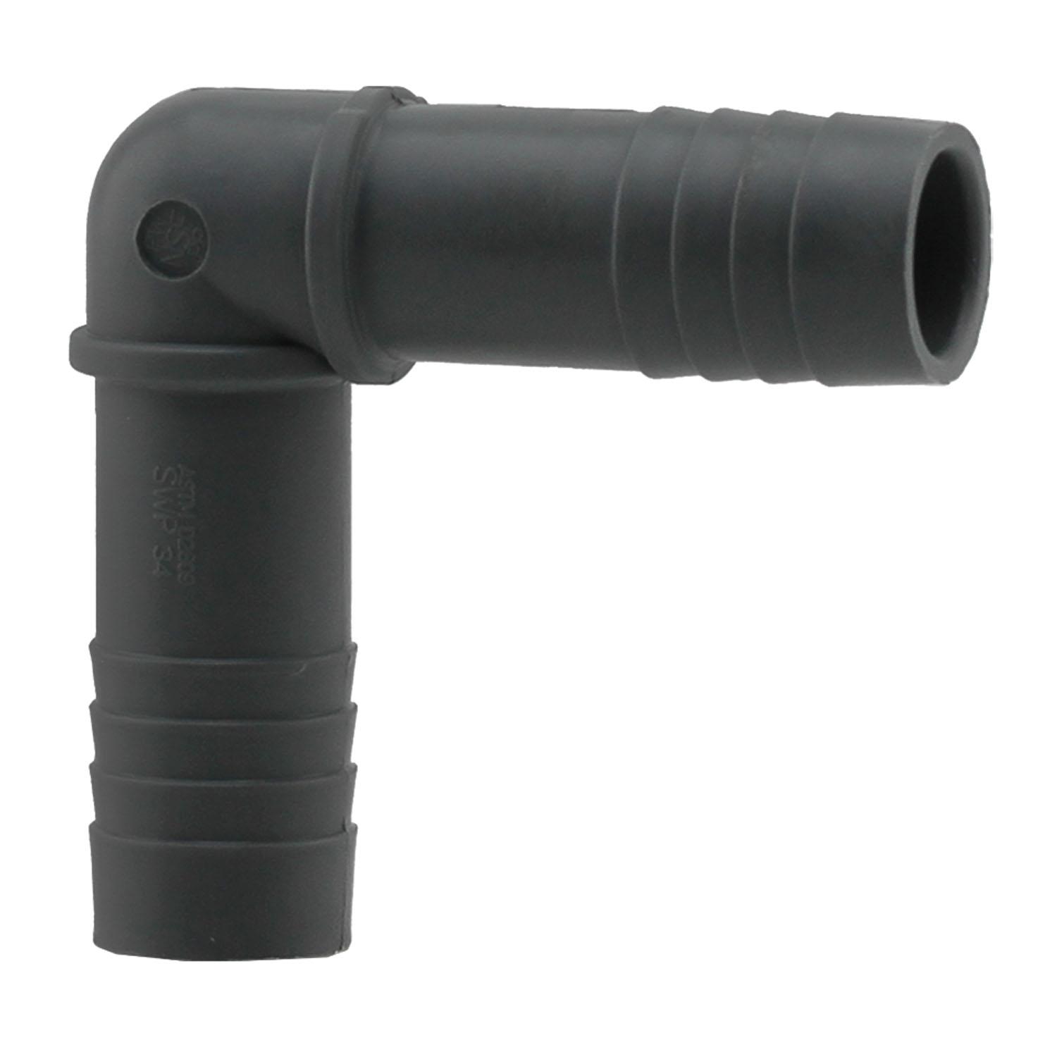 3/4" Embout du coude de tuyaux 90 degrés, polyéthylène gris
