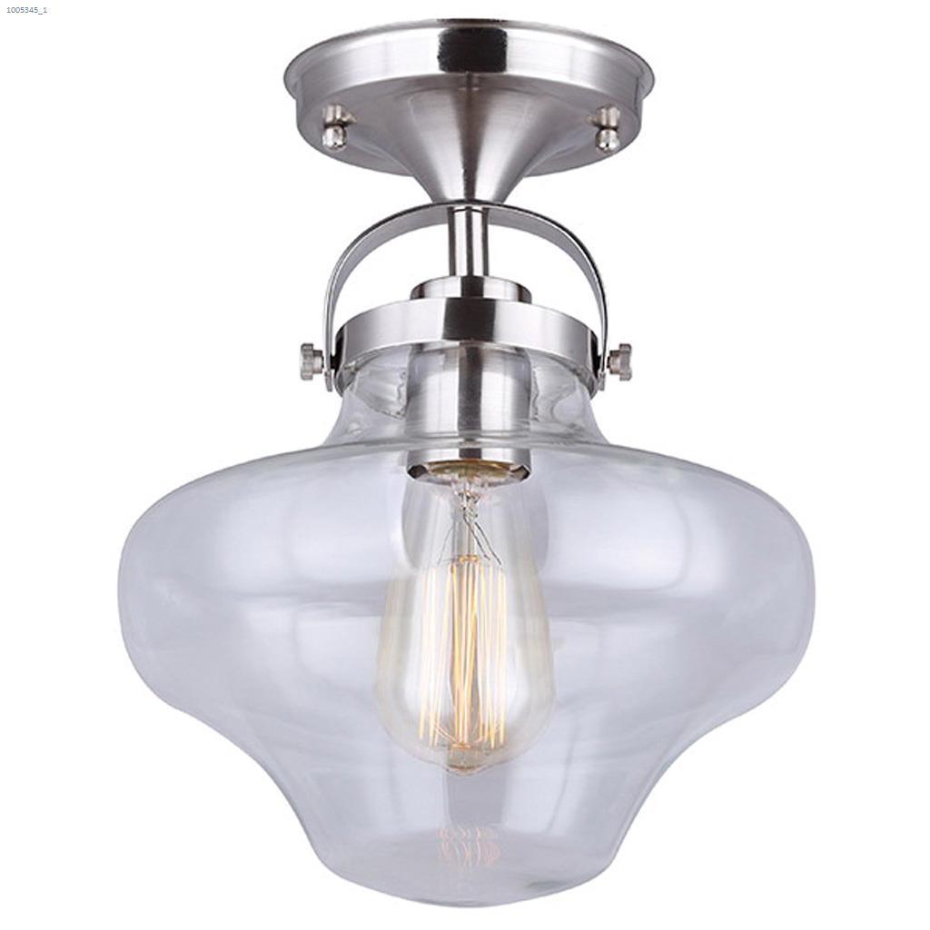 Kipp 9" Brushed Nickel Flush Mount