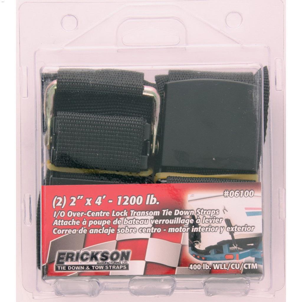 4' x 2" Black In Board/Out Board Transom Tie-Down-2/Pack