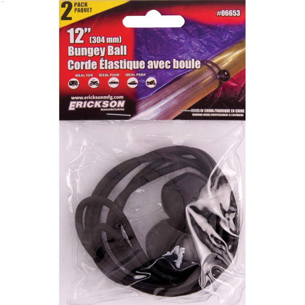 12" Black Bungee Ball-2/Pack