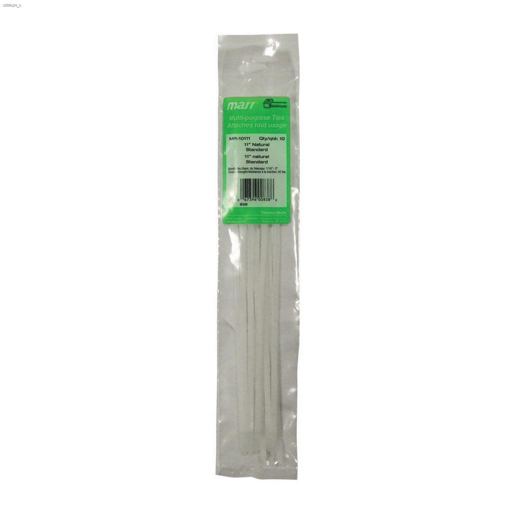 11" x 0.19" Natural Cable Tie-10/Pack
