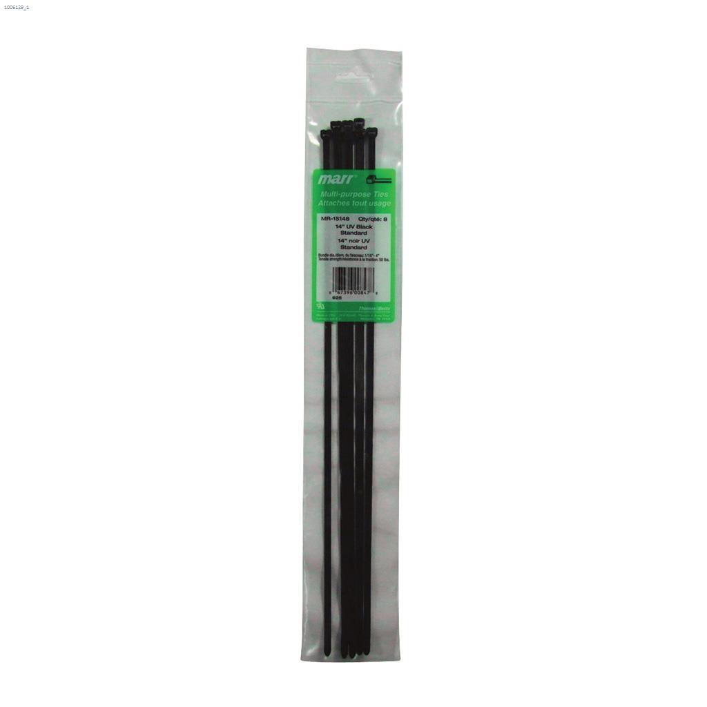 14-1/2" x 0.19" UV Black Cable Tie-10/Pack