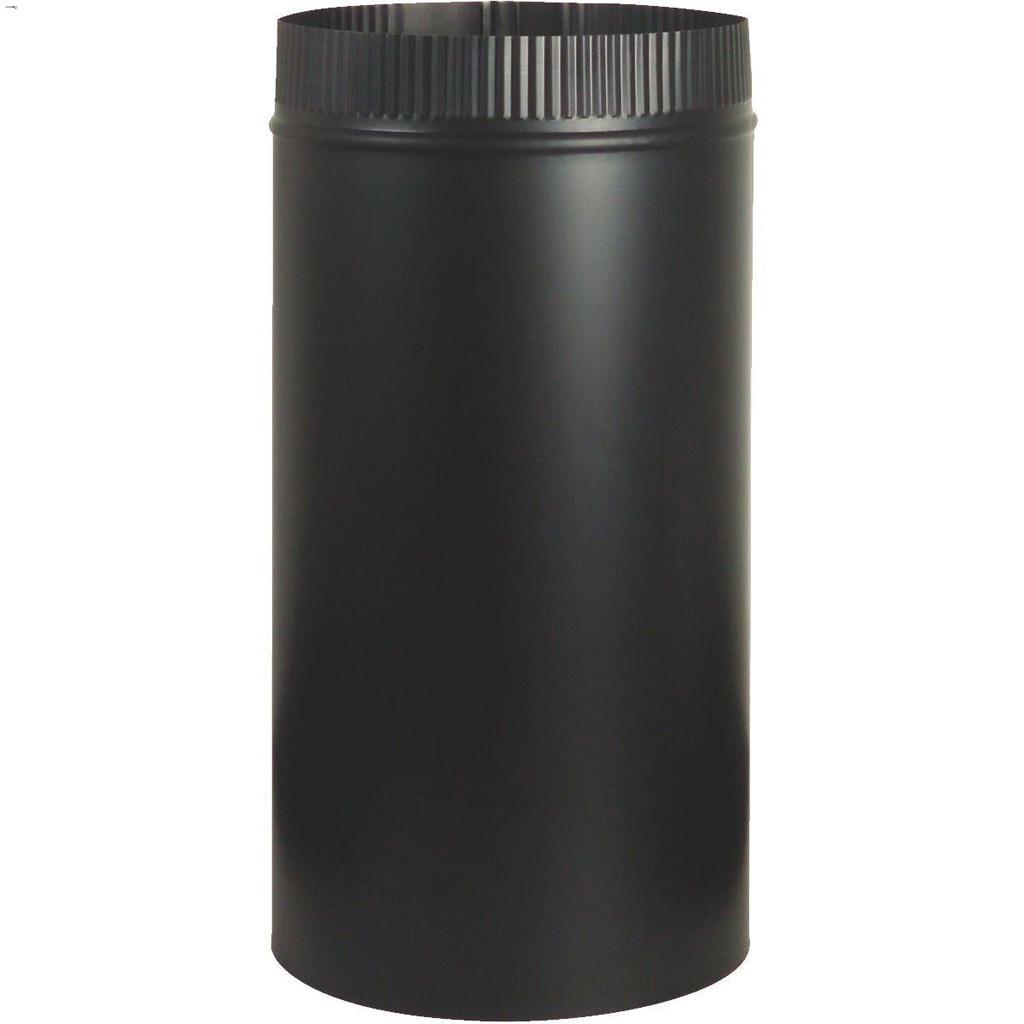 6" x 12" Black Matte Snaplock Half Joint Stove Pipe
