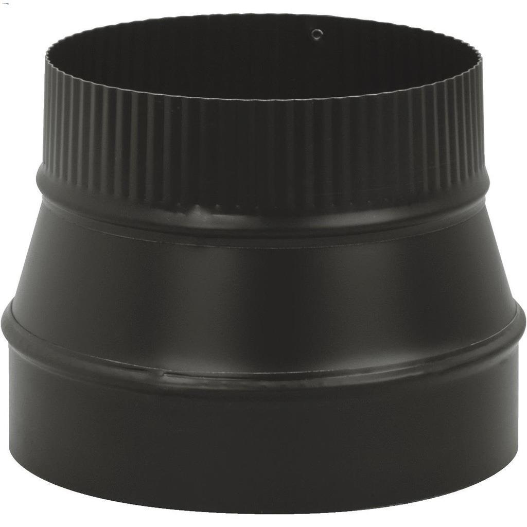 7" x 6" Black Matte Small End Crimped Reducer