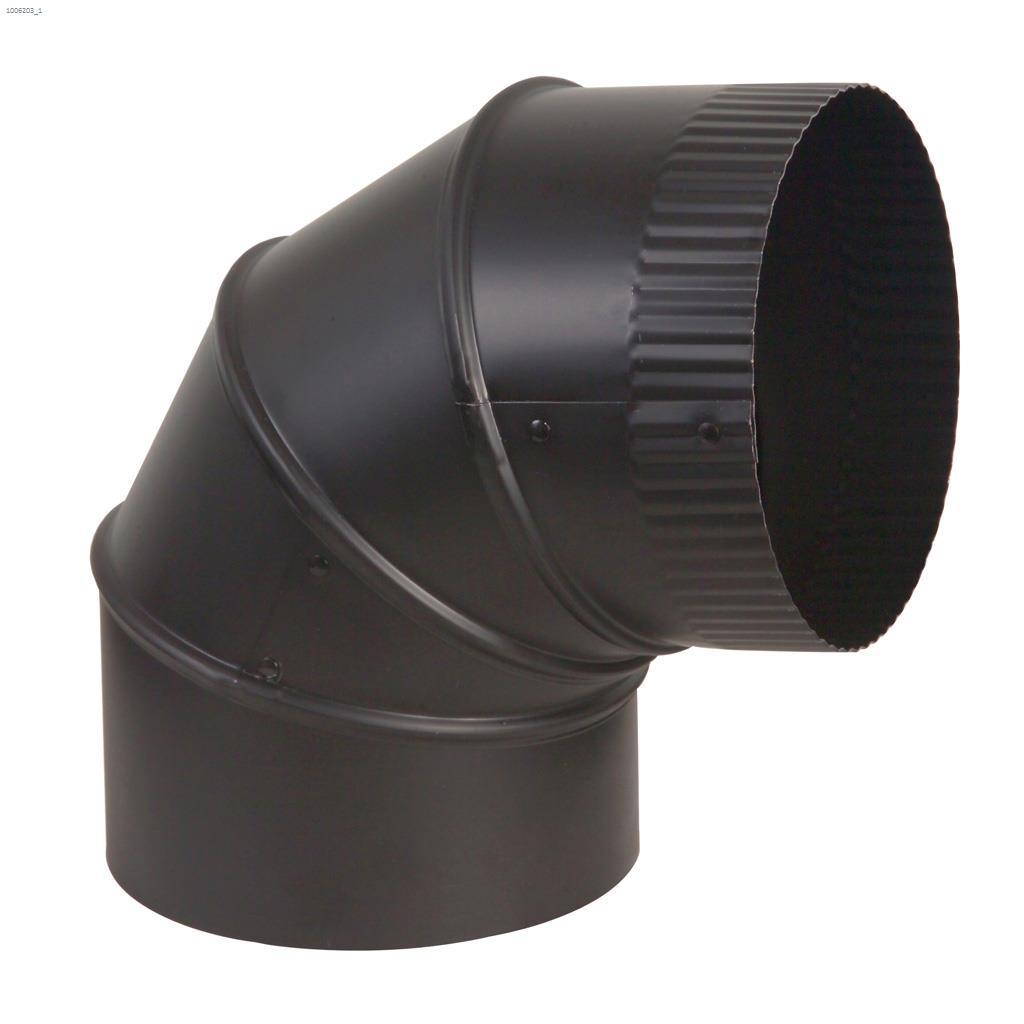 8" Black Matte Single Wall Adjustable Elbow