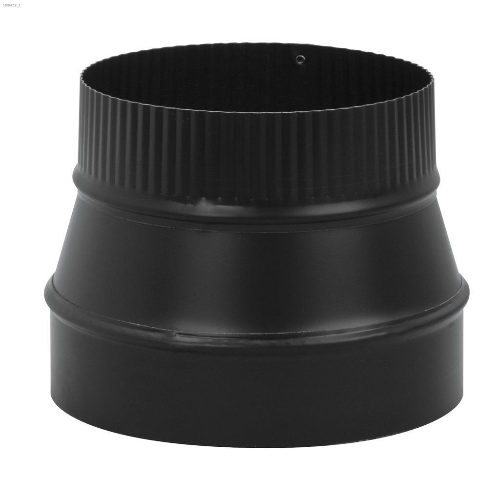 8" x 7" Black Matte Small End Crimped Reducer