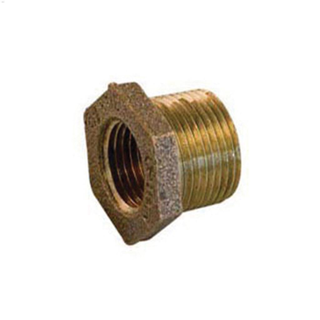 3/4" x 1/2" Thread Red Bronze Hex Bushing
