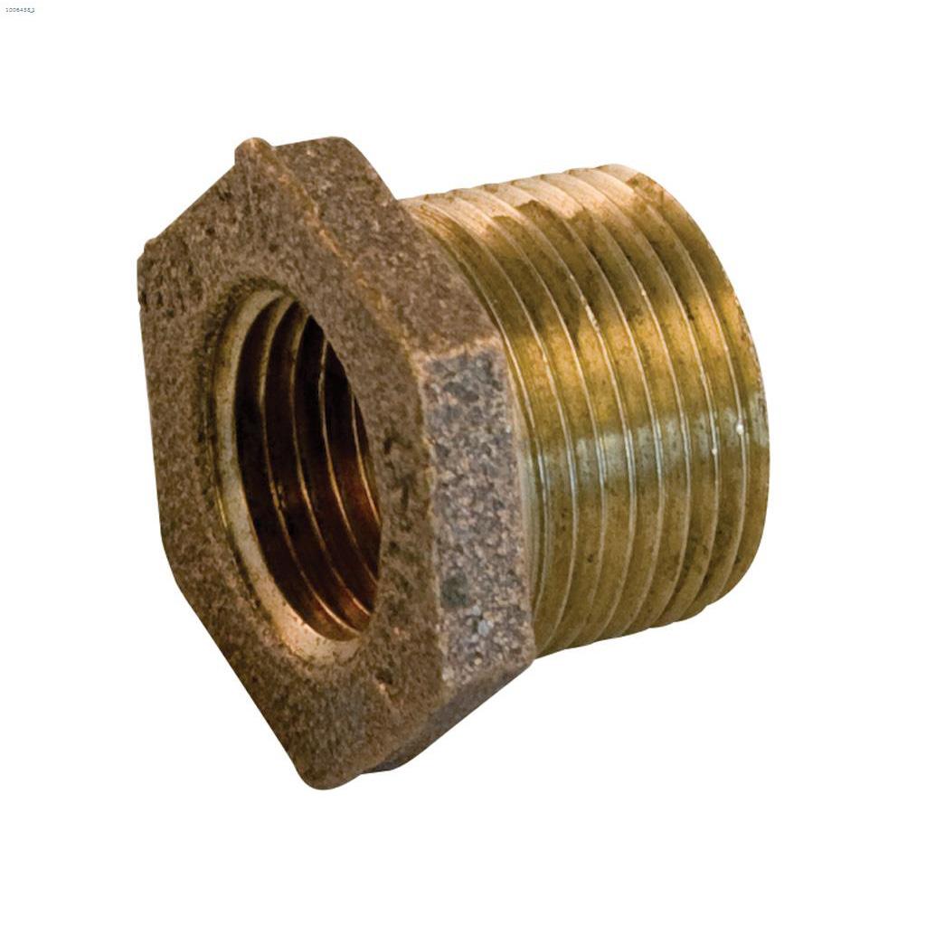1" x 3/4" Thread Red Bronze Hex Bushing