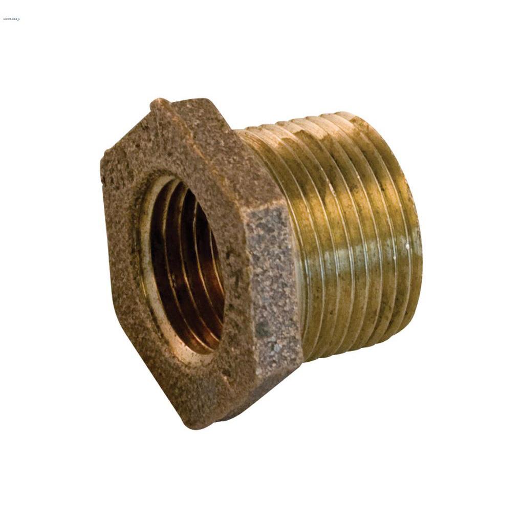 1" x 1/2" Thread Red Bronze Hex Bushing