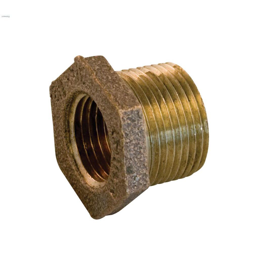 1-1/4" x 1" Thread Red Bronze Hex Bushing