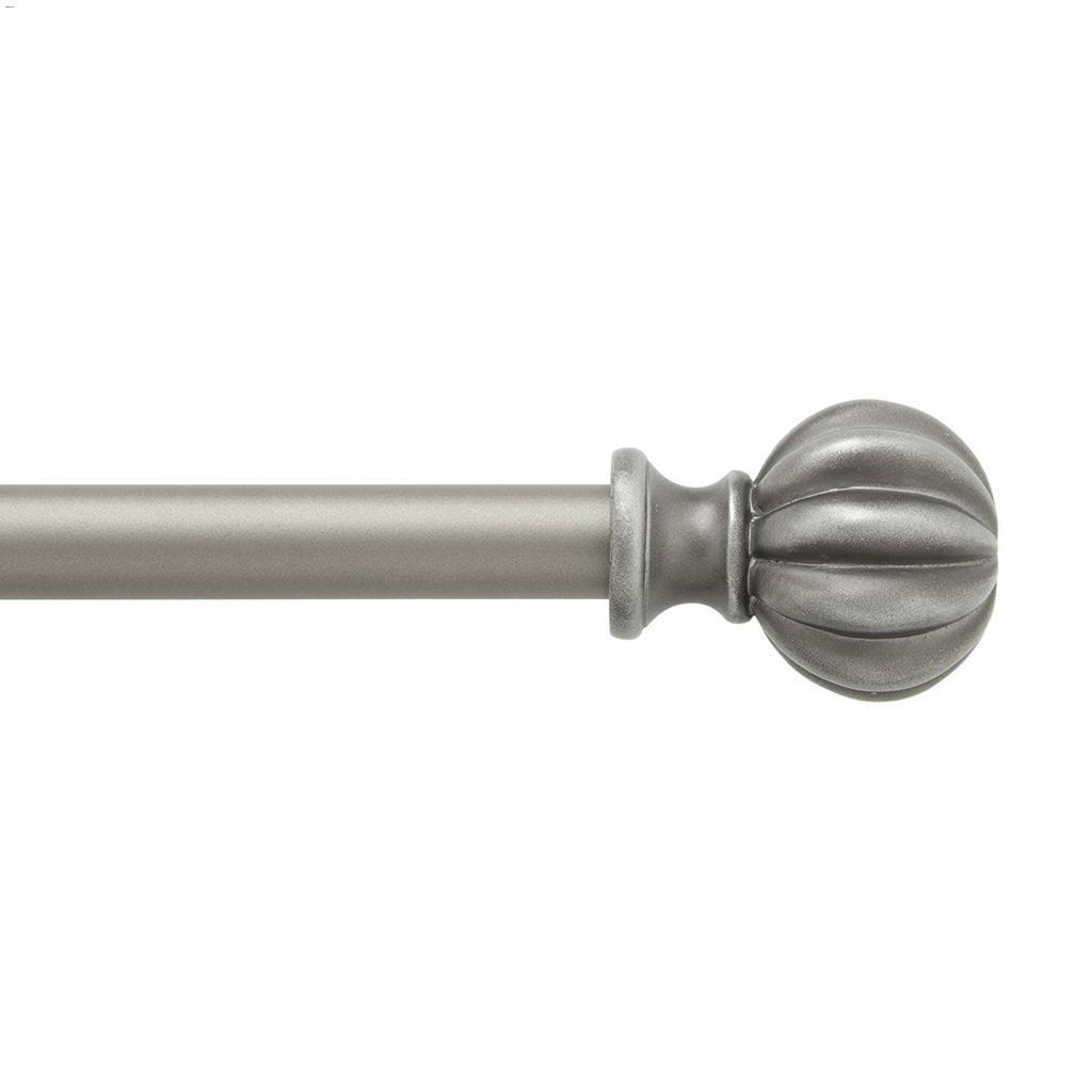 5/8" 28 - 48" Tringle à rideau simple Rachel en étain noir