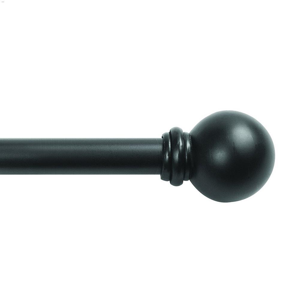 5/8" 48 - 86" Black Chelsea Window Curtain Rod