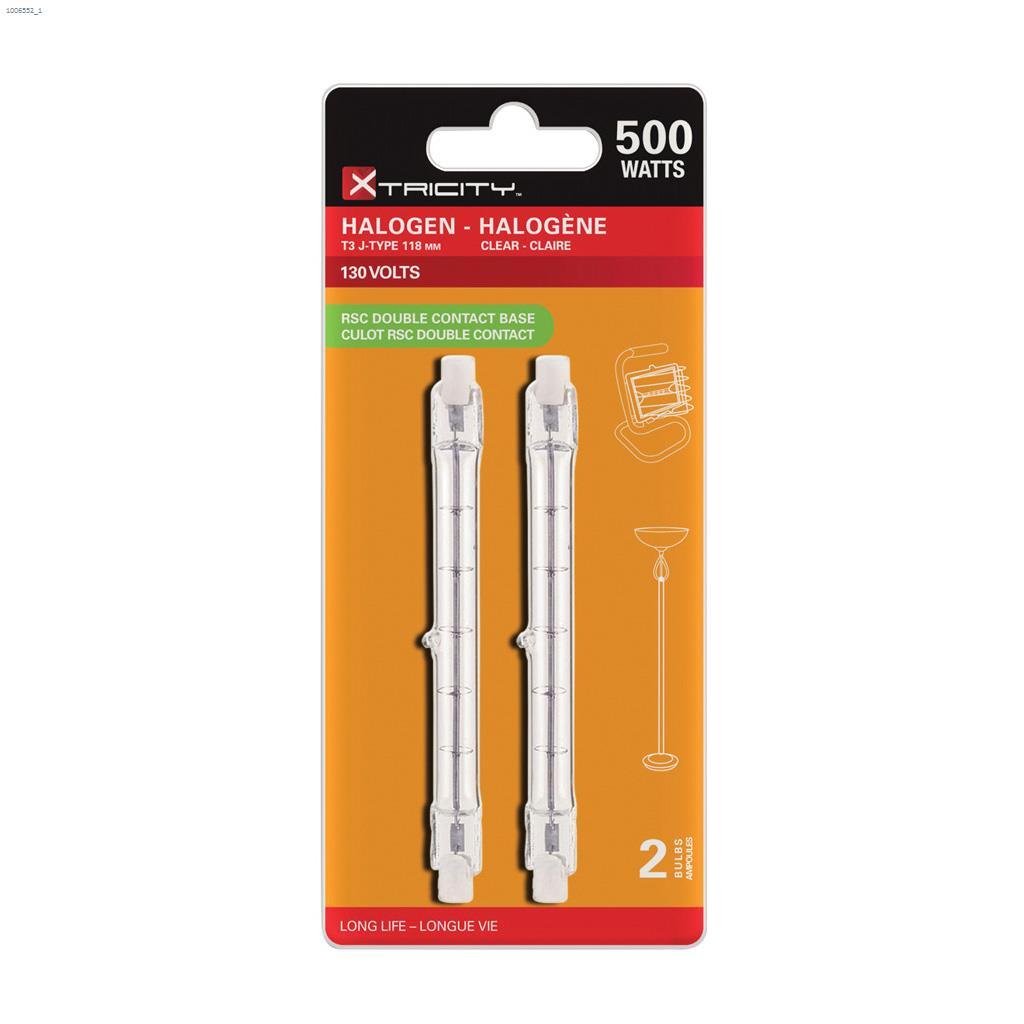 Ampoule halogène de type J transparente de 500W RSC T3 2/pqt