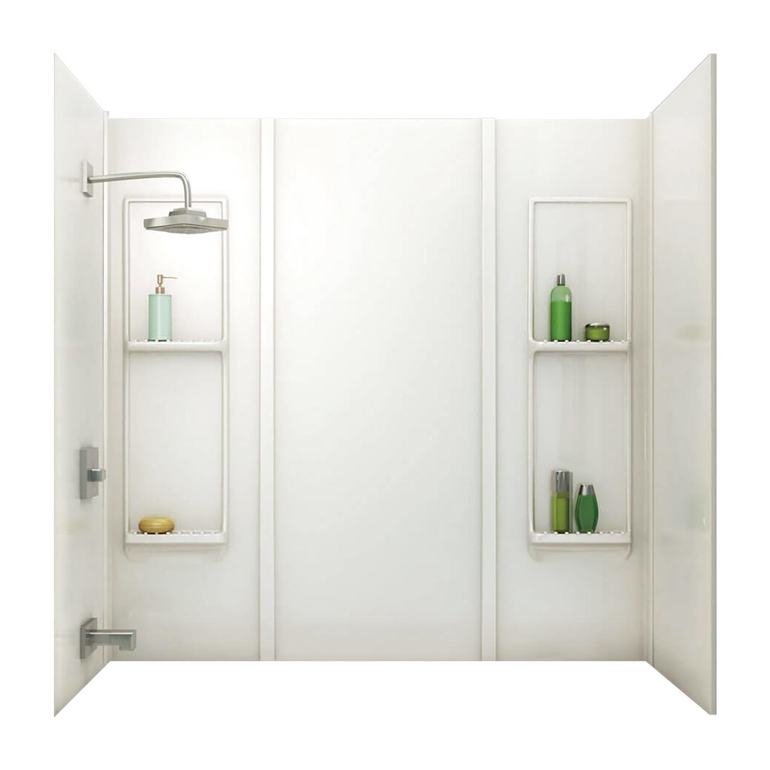 60-1/2" x 31-3/4" x59" Trousse murale baignoire blanche Elan