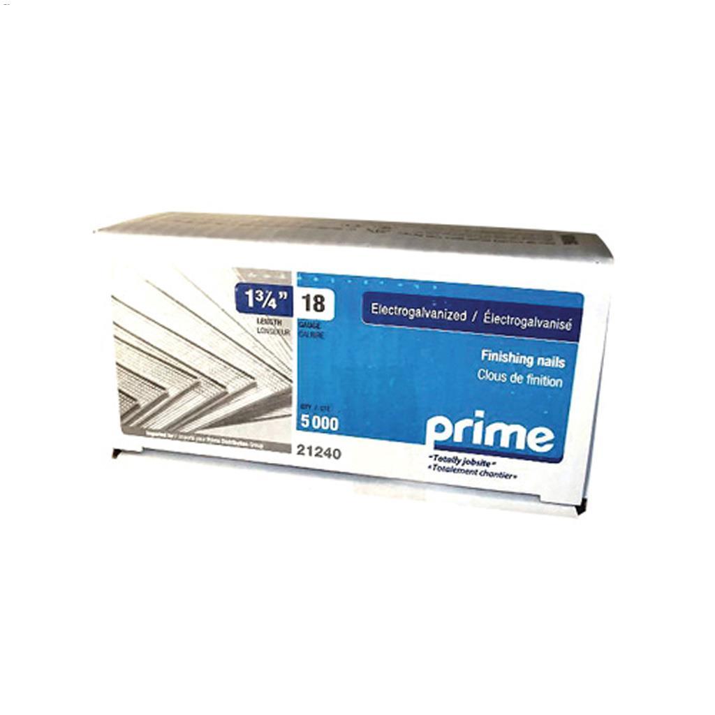 1-3/4" 18 Gauge Galvanized Brad Nail -5000/Box