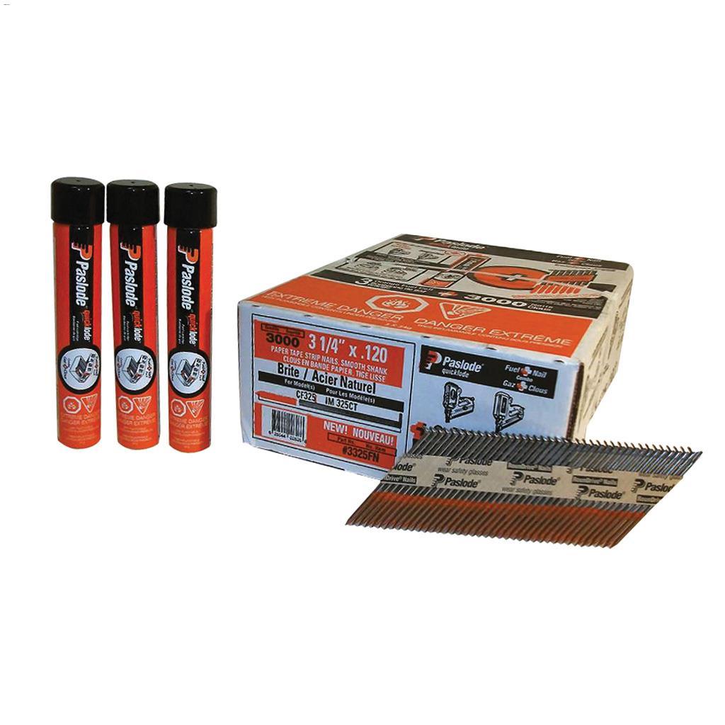 Combo clou de charpente + carburant Paslode 3-1/4"- 3000/bte