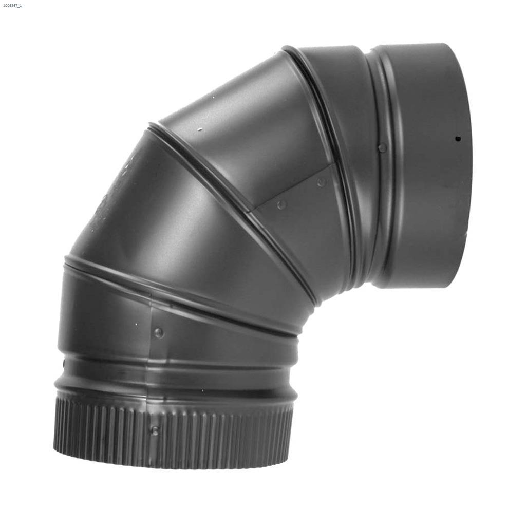 6" Coude de à double paroi noir