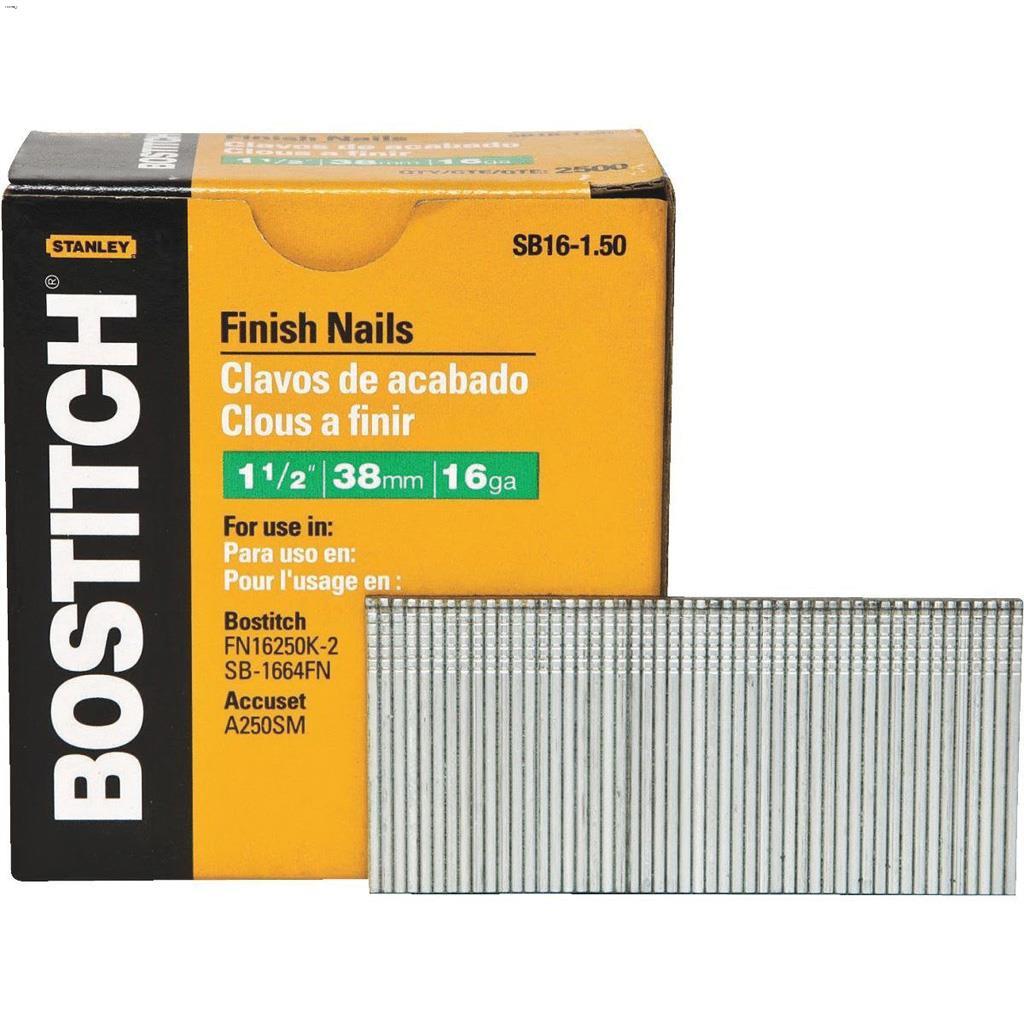 1-1/2" 16 Gauge Straight Finishing Nail -2500/Pack