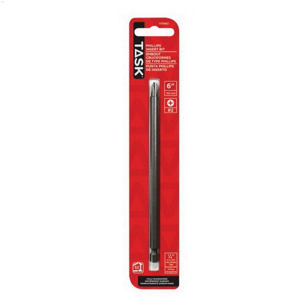 6" #2 Phillips S2 Steel Screwdriver Bit