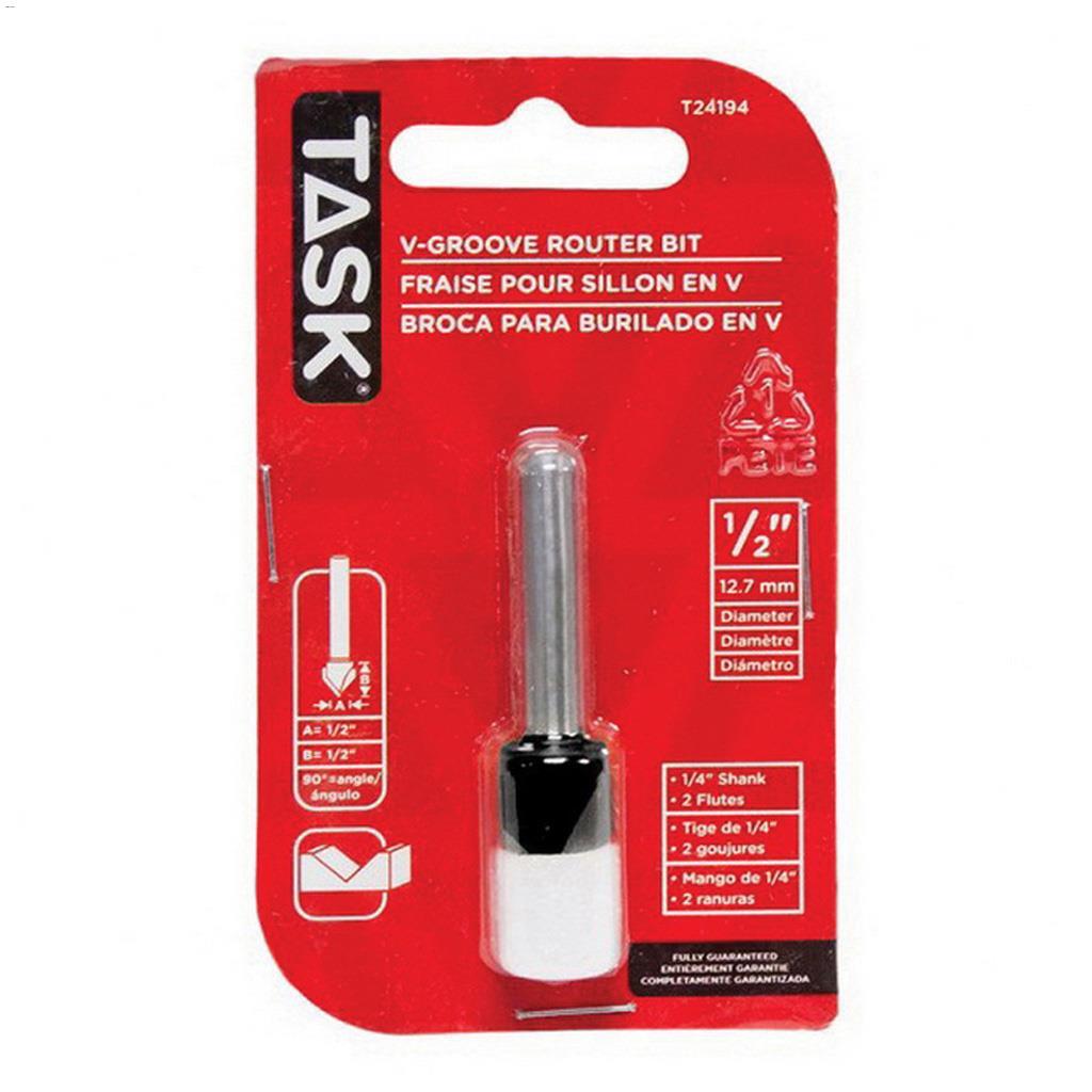 1/2" Tungsten Carbide V-Groove Router Bit